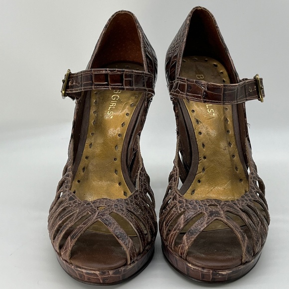 BCB GIRLS Brown Leather, Snake Print High Heels  6M - Picture 5 of 9
